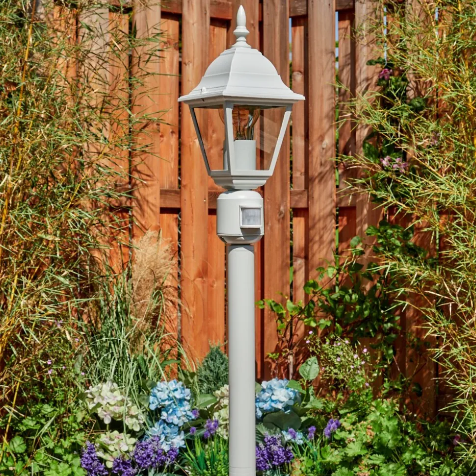 Borne Lumineuse Naofe Blanc, 1 Lumiere, Detecteur De Mouvement