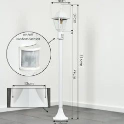 Borne Lumineuse Naofe Blanc, 1 Lumiere, Detecteur De Mouvement
