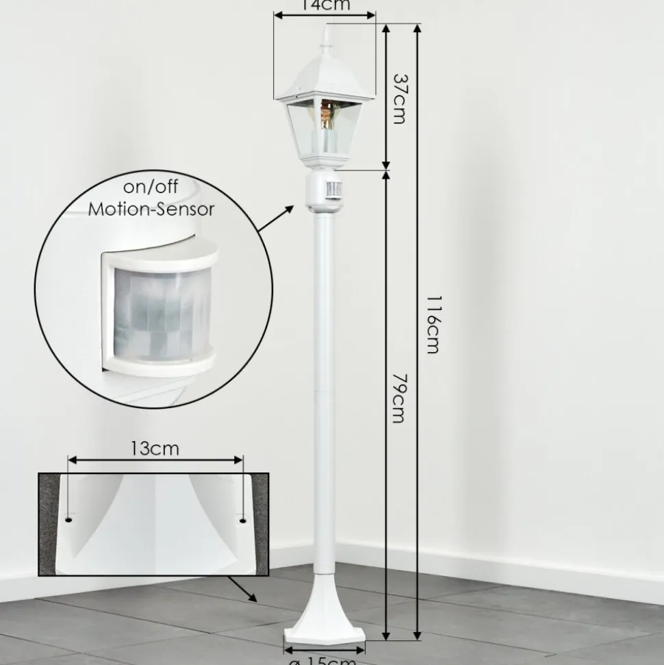 Borne Lumineuse Naofe Blanc, 1 Lumiere, Detecteur De Mouvement