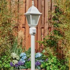 Borne Lumineuse Naofe Blanc, 1 Lumiere, Detecteur De Mouvement