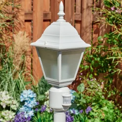 Borne Lumineuse Naofe Blanc, 1 Lumiere, Detecteur De Mouvement