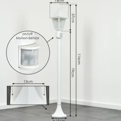 Borne Lumineuse Naofe Blanc, 1 Lumiere, Detecteur De Mouvement