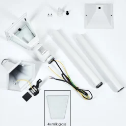 Borne Lumineuse Naofe Blanc, 1 Lumiere, Detecteur De Mouvement