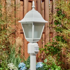 Borne Lumineuse Naofe Blanc, 1 Lumiere, Detecteur De Mouvement