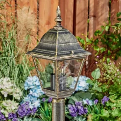 Borne Lumineuse Naofe Brun, Or, 1 Lumiere