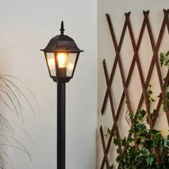 Borne Lumineuse Naofe Noir, 1 Lumiere