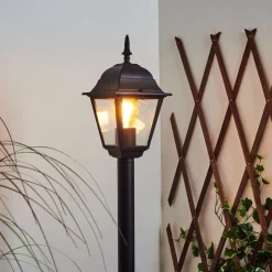 Borne Lumineuse Naofe Noir, 1 Lumiere