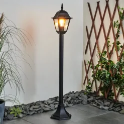 Borne Lumineuse Naofe Noir, 1 Lumiere