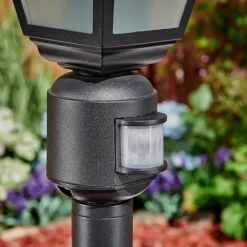 Borne Lumineuse Naofe Noir, 1 Lumiere, Detecteur De Mouvement