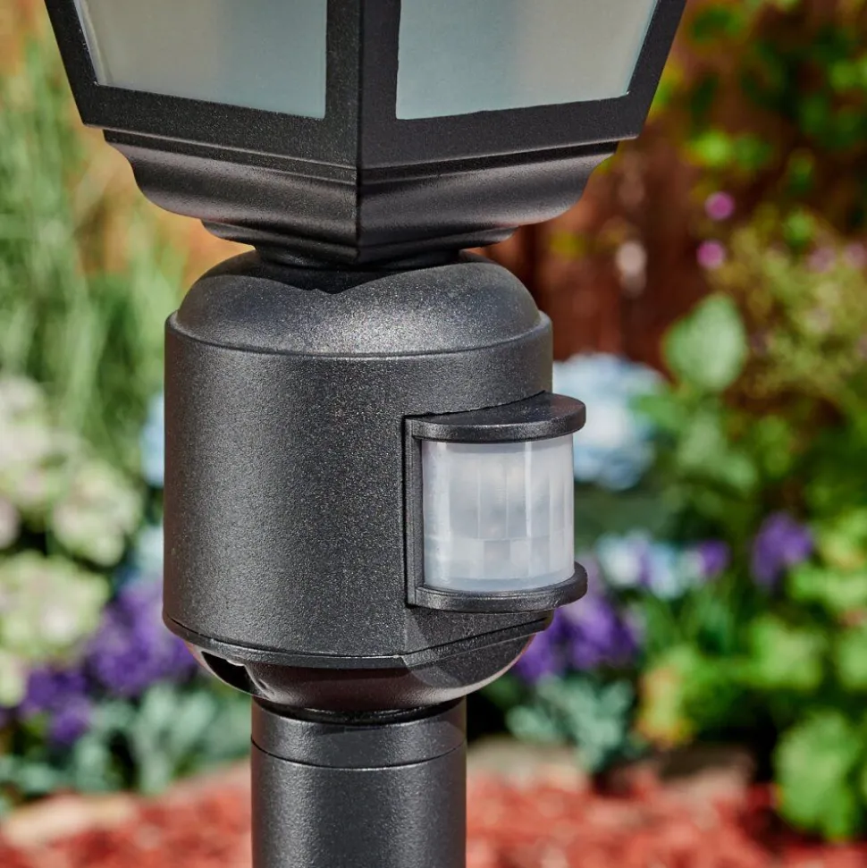 Borne Lumineuse Naofe Noir, 1 Lumiere, Detecteur De Mouvement