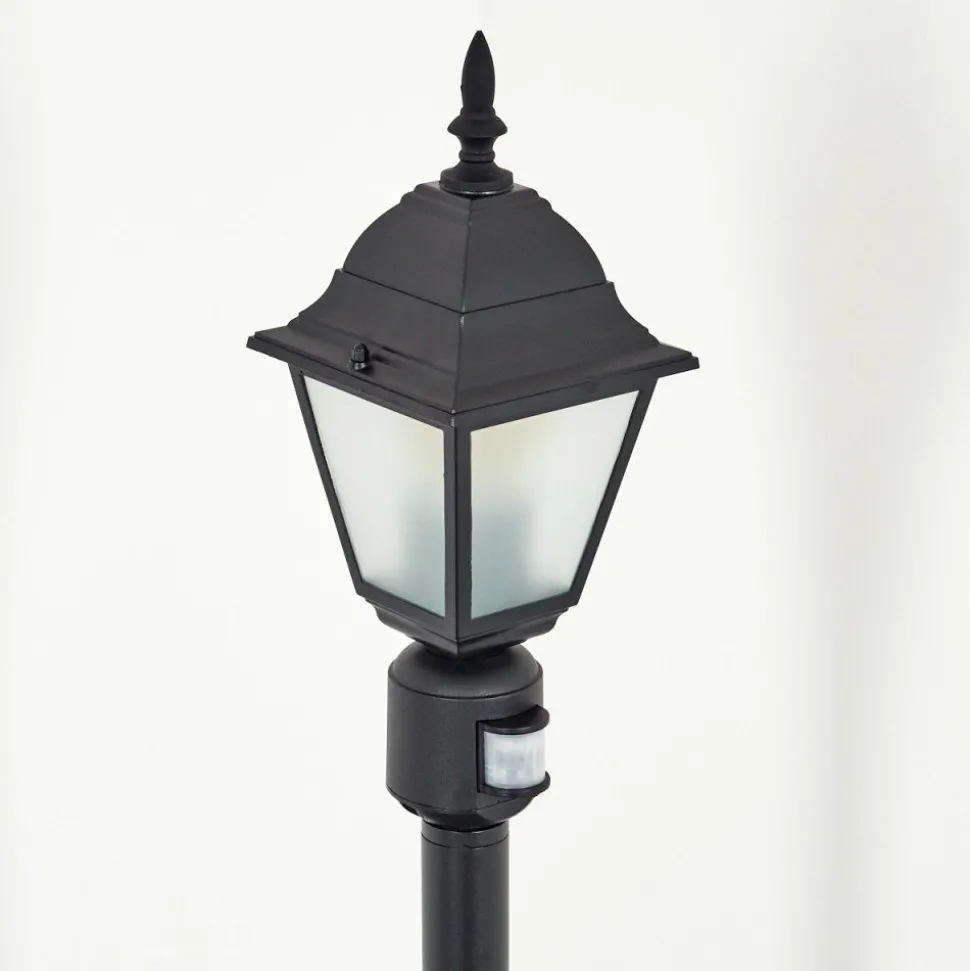 Borne Lumineuse Naofe Noir, 1 Lumiere, Detecteur De Mouvement