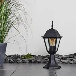 Borne Lumineuse Naofe Noir, 1 Lumiere