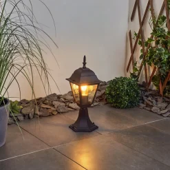 Borne Lumineuse Naofe Noir, 1 Lumiere