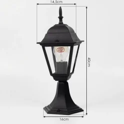 Borne Lumineuse Naofe Noir, 1 Lumiere