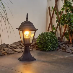 Borne Lumineuse Naofe Noir, 1 Lumiere