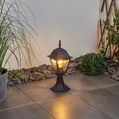 Borne Lumineuse Naofe Noir, 1 Lumiere