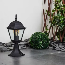 Borne Lumineuse Naofe Noir, 1 Lumiere
