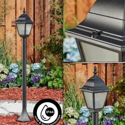 Borne Lumineuse Naofe Noir, 1 Lumiere