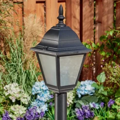 Borne Lumineuse Naofe Noir, 1 Lumiere