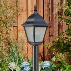 Borne Lumineuse Naofe Noir, 1 Lumiere