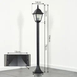 Borne Lumineuse Naofe Noir, 1 Lumiere