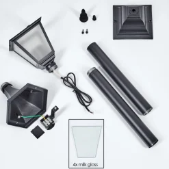 Borne Lumineuse Naofe Noir, 1 Lumiere