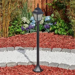 Borne Lumineuse Naofe Noir, 1 Lumiere