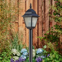 Borne Lumineuse Naofe Noir, 1 Lumiere