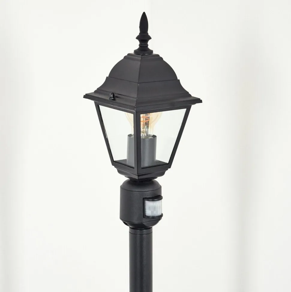 Borne Lumineuse Naofe Noir, 1 Lumiere, Detecteur De Mouvement