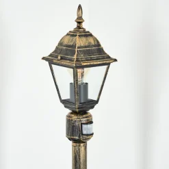 Borne Lumineuse Naofe Or, Noir, 1 Lumiere, Detecteur De Mouvement