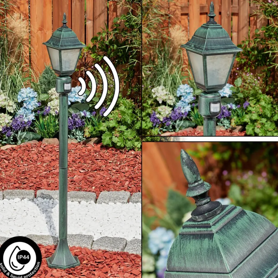 Borne Lumineuse Naofe Vert, Noir, 1 Lumiere, Detecteur De Mouvement