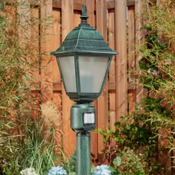 Borne Lumineuse Naofe Vert, Noir, 1 Lumiere, Detecteur De Mouvement
