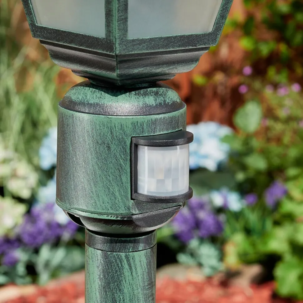 Borne Lumineuse Naofe Vert, Noir, 1 Lumiere, Detecteur De Mouvement