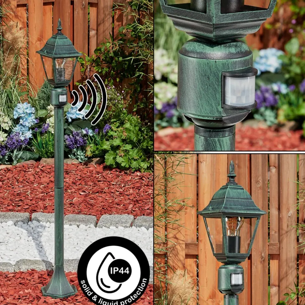 Borne Lumineuse Naofe Vert, Noir, 1 Lumiere, Detecteur De Mouvement