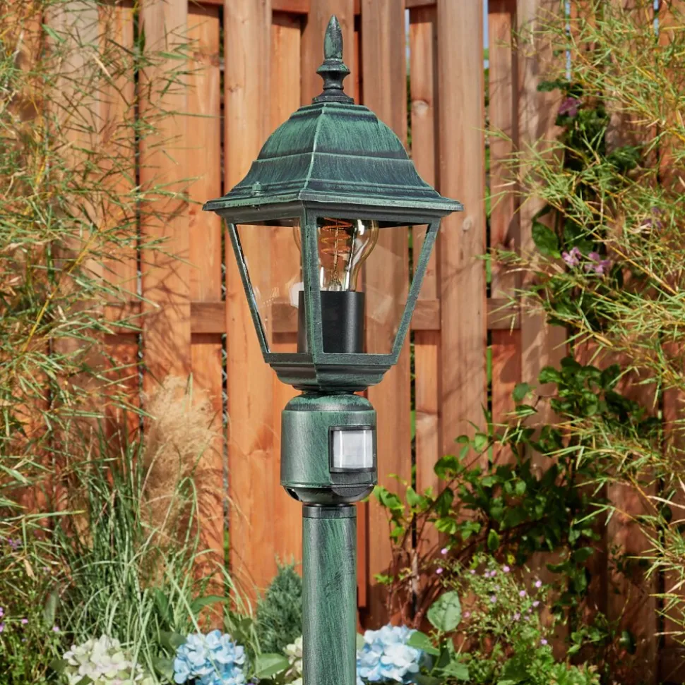 Borne Lumineuse Naofe Vert, Noir, 1 Lumiere, Detecteur De Mouvement