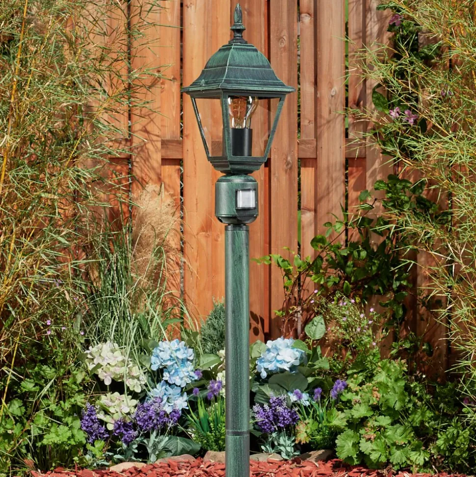 Borne Lumineuse Naofe Vert, Noir, 1 Lumiere, Detecteur De Mouvement