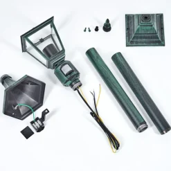 Borne Lumineuse Naofe Vert, Noir, 1 Lumiere, Detecteur De Mouvement