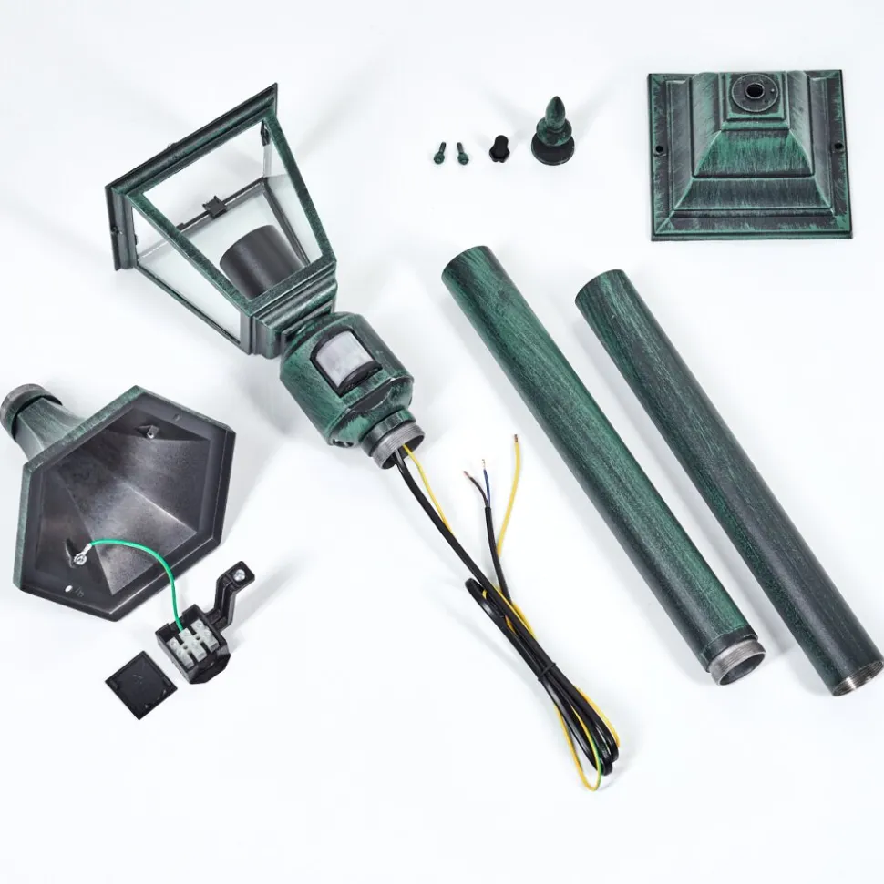 Borne Lumineuse Naofe Vert, Noir, 1 Lumiere, Detecteur De Mouvement