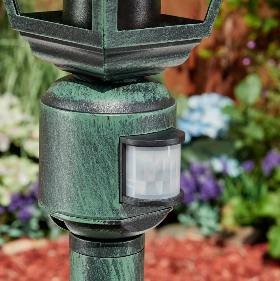 Borne Lumineuse Naofe Vert, Noir, 1 Lumiere, Detecteur De Mouvement