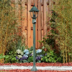 Borne Lumineuse Naofe Vert, Noir, 1 Lumiere, Detecteur De Mouvement