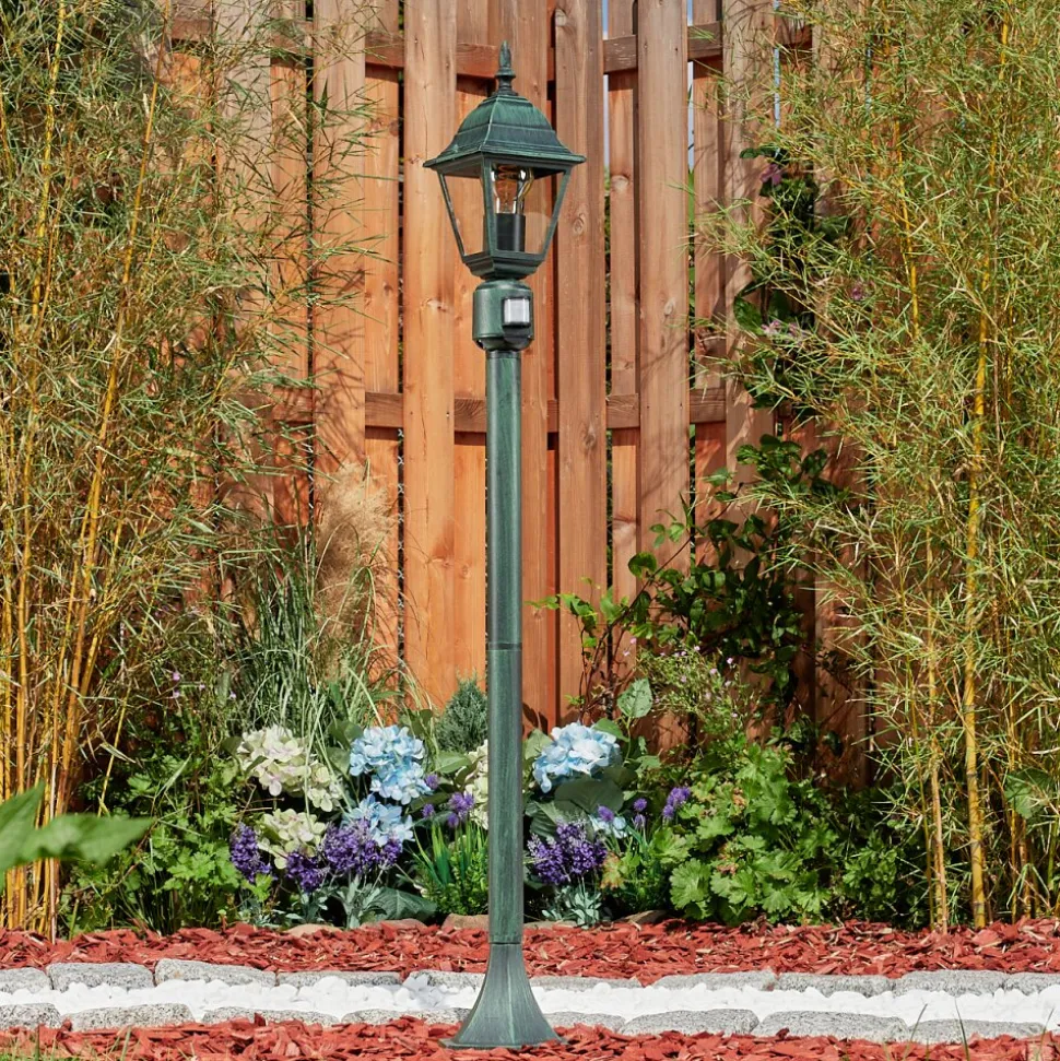 Borne Lumineuse Naofe Vert, Noir, 1 Lumiere, Detecteur De Mouvement