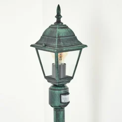 Borne Lumineuse Naofe Vert, Noir, 1 Lumiere, Detecteur De Mouvement