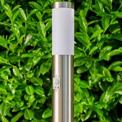 Borne Lumineuse Norburg Acier Inoxydable, 1 Lumiere, Detecteur De Mouvement