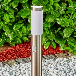 Borne Lumineuse Norburg Acier Inoxydable, 1 Lumiere, Detecteur De Mouvement
