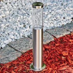 Borne Lumineuse Noreaz Led Chrome, 1 Lumiere