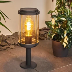 Borne Lumineuse Riola Anthracite, 1 Lumiere