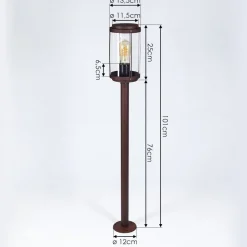 Borne Lumineuse Riola Rouille, 1 Lumiere
