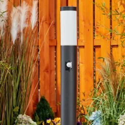 Borne Lumineuse Ruti Noir, 1 Lumiere, Detecteur De Mouvement