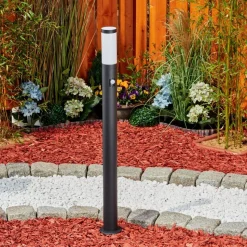 Borne Lumineuse Ruti Noir, 1 Lumiere, Detecteur De Mouvement