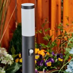 Borne Lumineuse Ruti Noir, 1 Lumiere, Detecteur De Mouvement